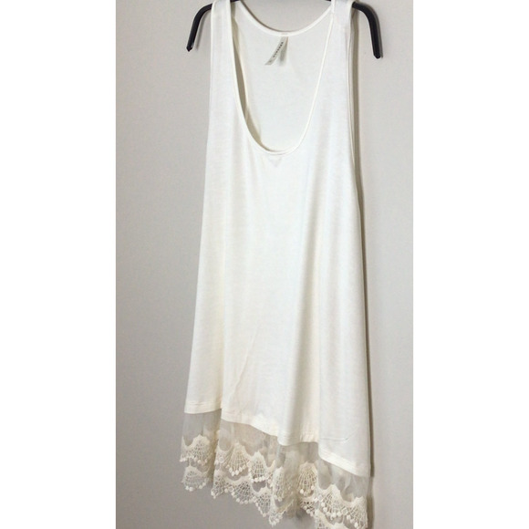 Emerald Ivory Racer Back Lace on Hem Underslip or Undershirt Size 1X - Picture 2 of 6